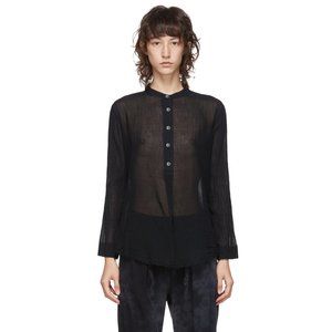 RAQUEL ALLEGRA BLACK PERFECT HENLEY TOP